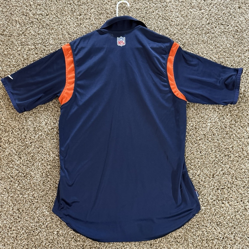 VTG Nike NFL Pro Line Denver Broncos Shirt Men's Large Blue Orange Polo Dri-Fit - Picture 10 of 11